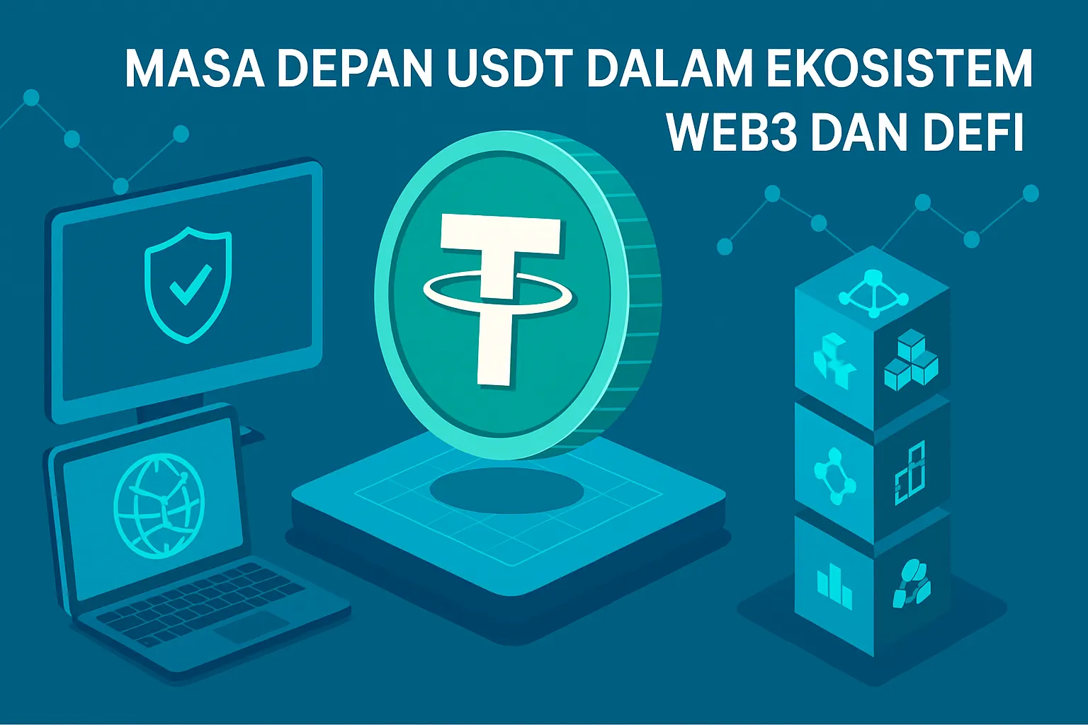 Ilustrasi masa depan USDT dalam ekosistem Web3 dan DeFi